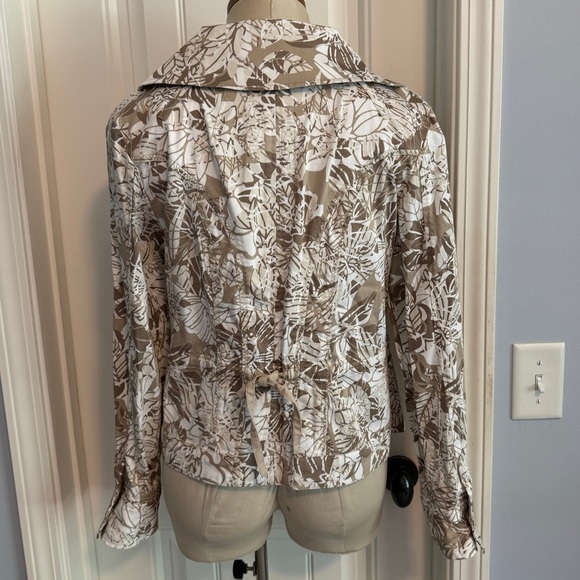 NEW Chicos 1 (Medium / 8) Neutral Floral Blazer Jacket ~ Layer Coastal Cottage - Picture 2 of 5